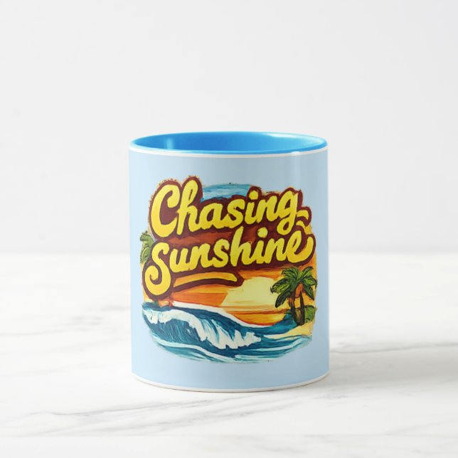 Mug Plage à la poursuite du soleil | Vibrations estiva (Centre)