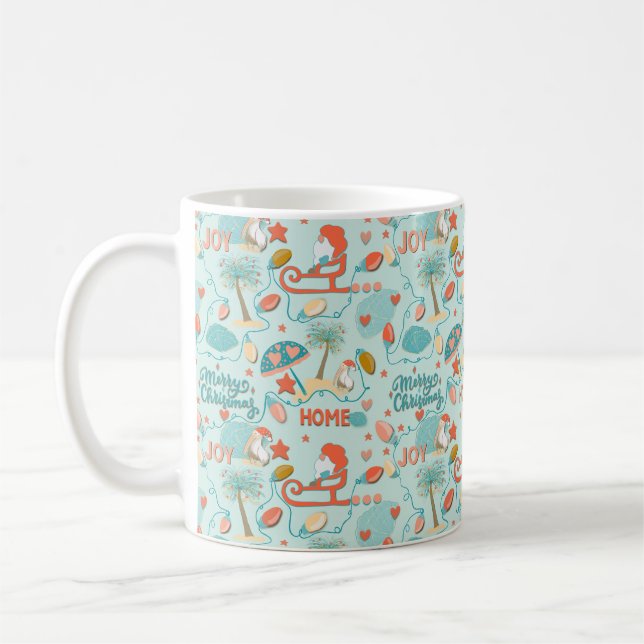Mug Plage amusante, Noël côtier (Gauche)