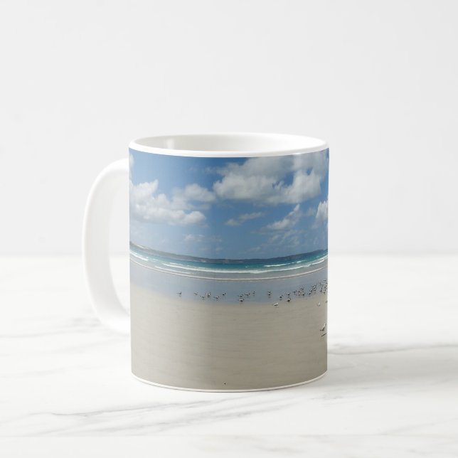 Mug Plage avec mouettes (Devant gauche)