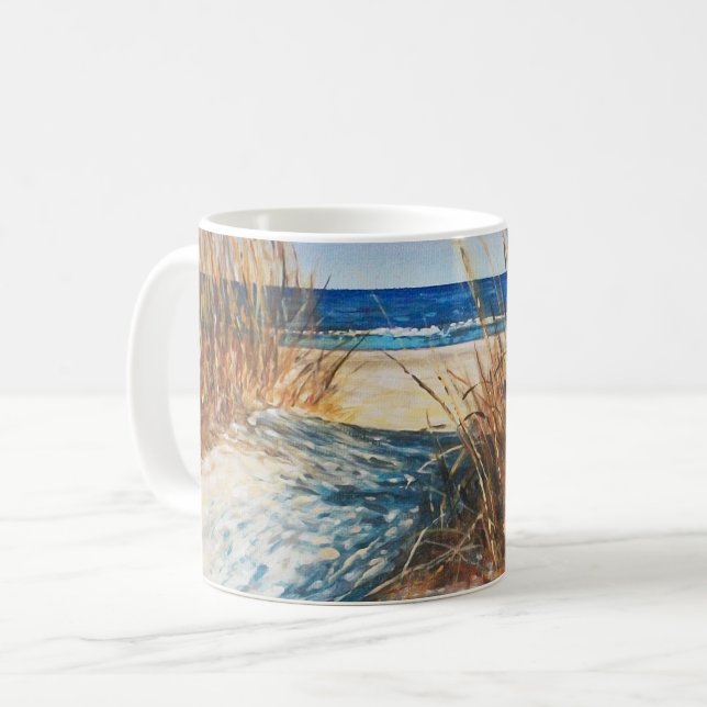Mug Plage Belle Dunes De Sable Peinture (Devant gauche)