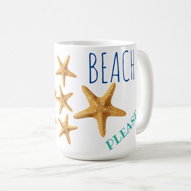 Mug Plage Bleue et Turquoise S'il vous plaît ! Starfis (Devant droit)
