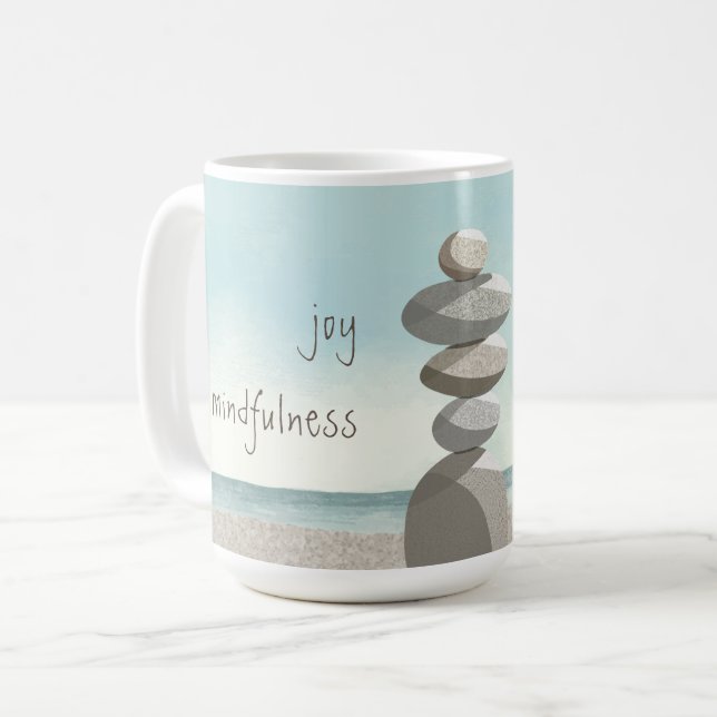 Mug Plage Cairn Stones Mindfulness (Devant gauche)