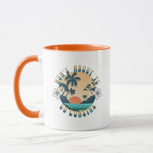 Mug Plage côtière moderne Maman mignonne citation (Gauche)