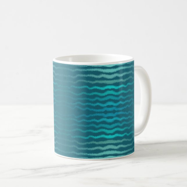 Mug Plage côtière Salé Turquoise Wave Résumé Design (Devant droit)