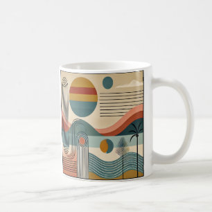 Mug Plage d'art moderne du milieu du siècle Sunrise
