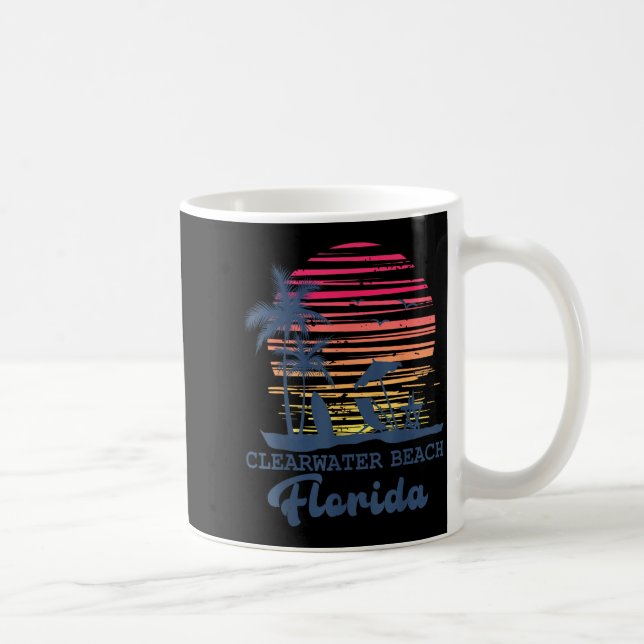 Mug Plage de Clearwater Floride Tropical Rétro Coucher (Droite)