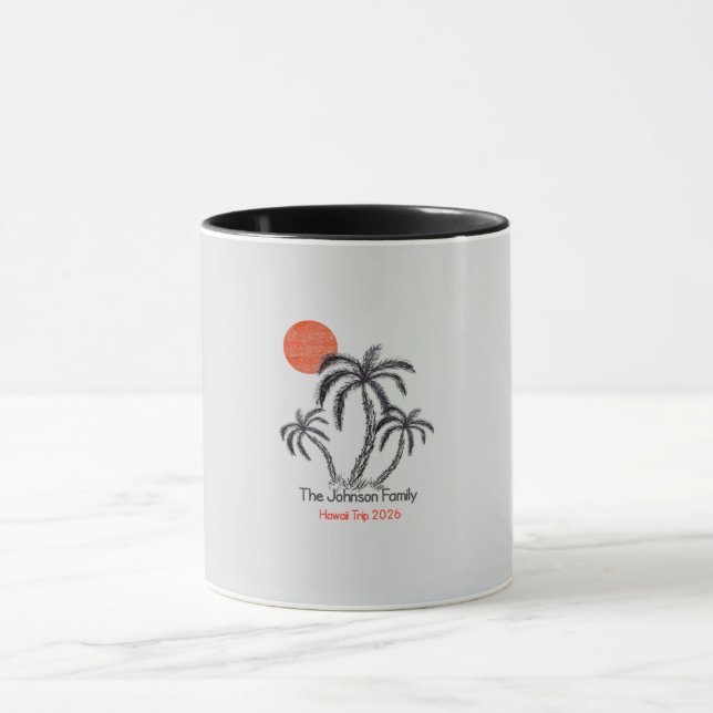 Mug Plage de coucher de soleil tropical Palmier Vacanc (Centre)