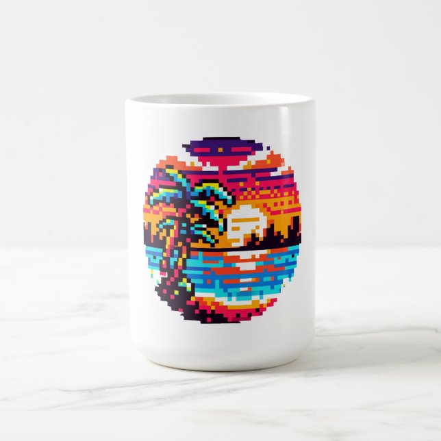 Mug Plage de coucher de soleil tropicale Relaxant Pixe (Centre)