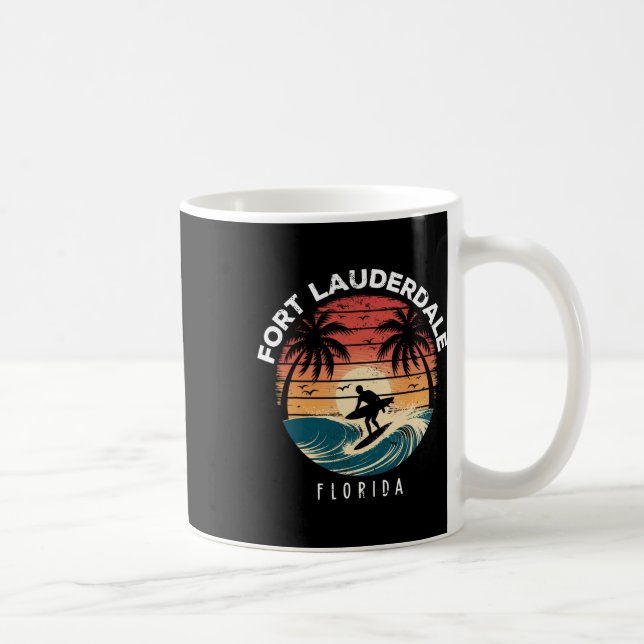 Mug Plage de Fort Lauderdale Floride Surfboard Vagues  (Droite)