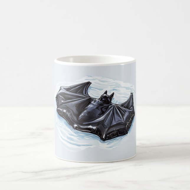 Mug Plage de la baignoire de chauve-souris noire (Centre)
