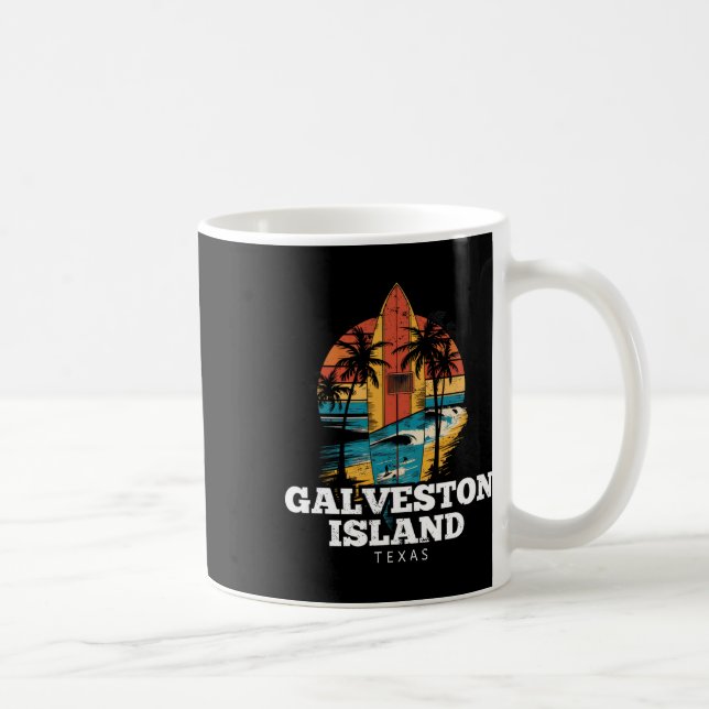Mug Plage de l'île de Galveston Texas Planche de surf  (Droite)
