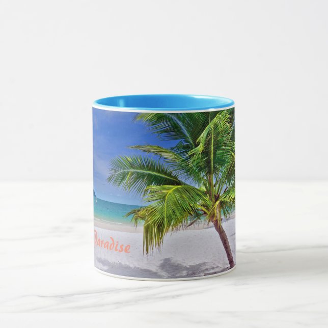 Mug Plage de l'île tropicale de Palm Tree (Centre)