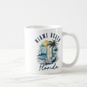 Mug Plage de Miami Floride Surf Vintage Surf Plage Sur