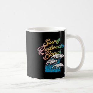 Mug Plage de Redondo, Californie Surf Vintage Rétro 60