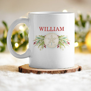 Mug Plage de sable Dollar Noël côtier