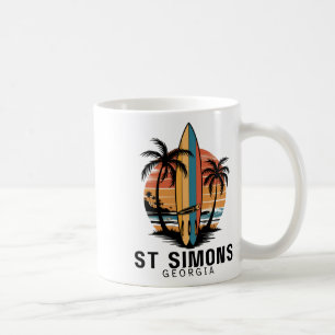 Mug Plage de St Simons Géorgie Surfant Surfeur _1