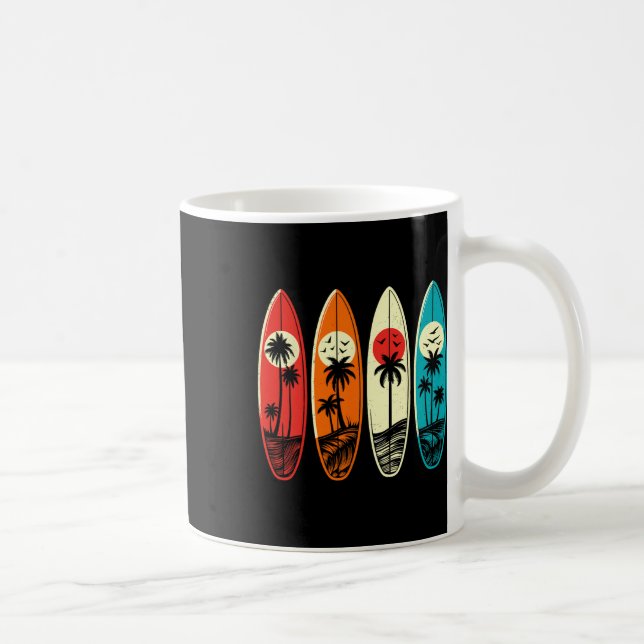 Mug Plage de surf rétro à la paume tropicale d'Hawaï (Droite)