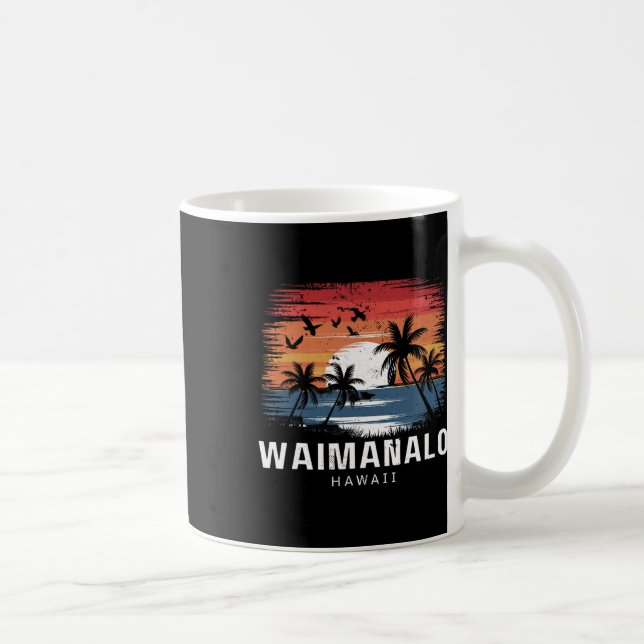 Mug Plage de Waimanalo Hawaii Surfant Surfeur  (Droite)