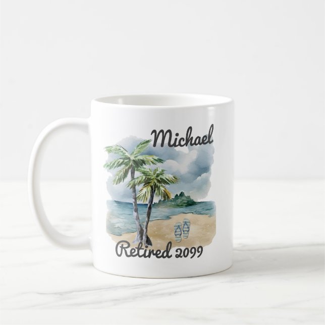 Mug Plage d'été - Tournée à thème Retraite (Gauche)