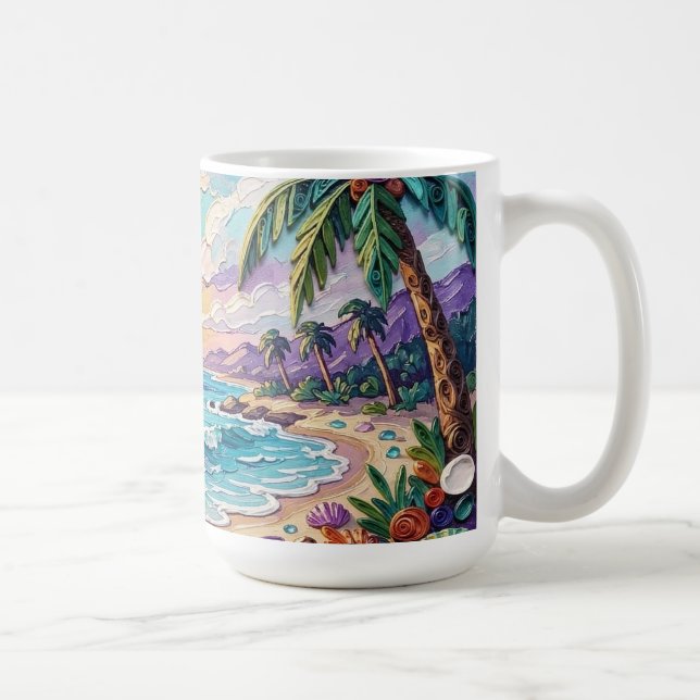 Mug Plage d'Impasto et coucher de soleil et lever de s (Droite)