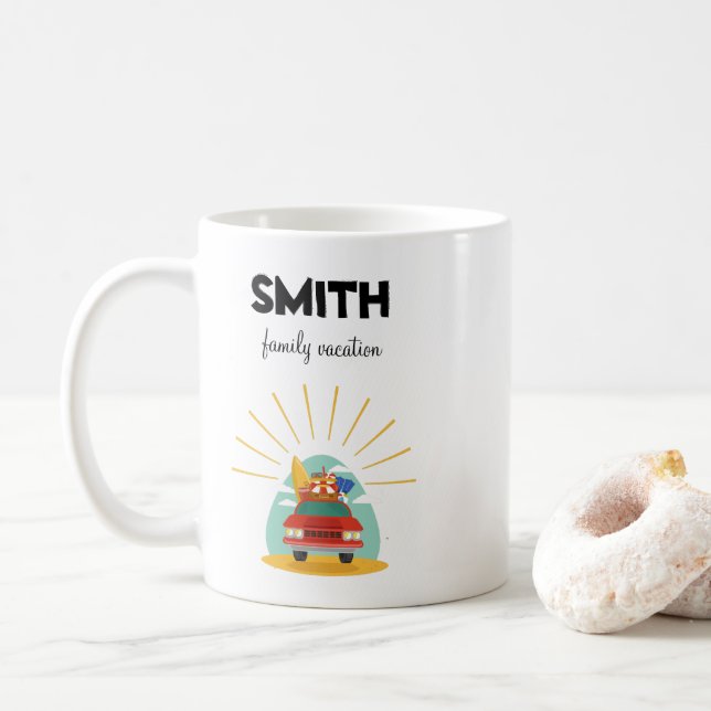 Mug Plage Famille Vacances Souvenir (Avec donut)