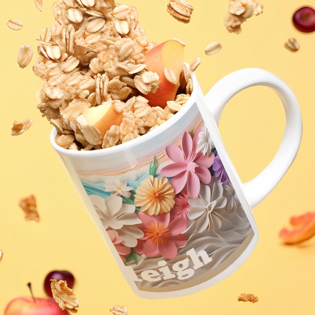 Mug Plage Floral Personnalisé Surplombé 3D look (Créateur téléchargé)