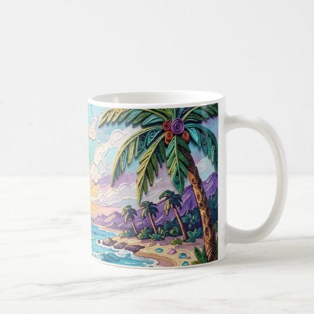 Mug Plage Impasto et coucher et lever de soleil sur ve (Droite)