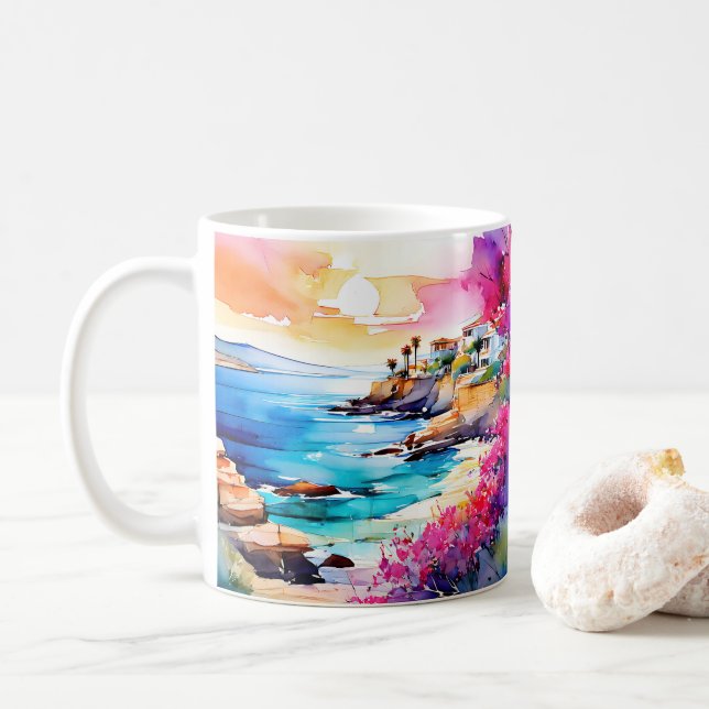 Mug "Plage isolée" (Avec donut)