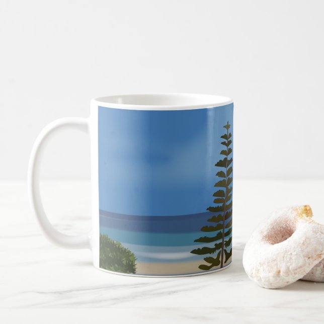 Mug Plage Mer Pin Arbre Nature (Avec donut)