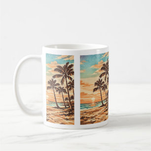Mug plage moderne milieu de siècle Hawaii coucher de s