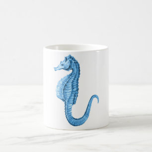 Mug Plage nautique côtière d'océan d'hippocampe ble