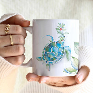 Mug Plage Noël Mer Tortue Mer & Salutations