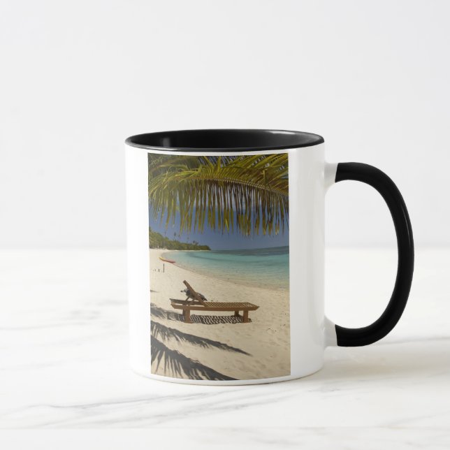 Mug Plage, palmiers et transat (Droite)