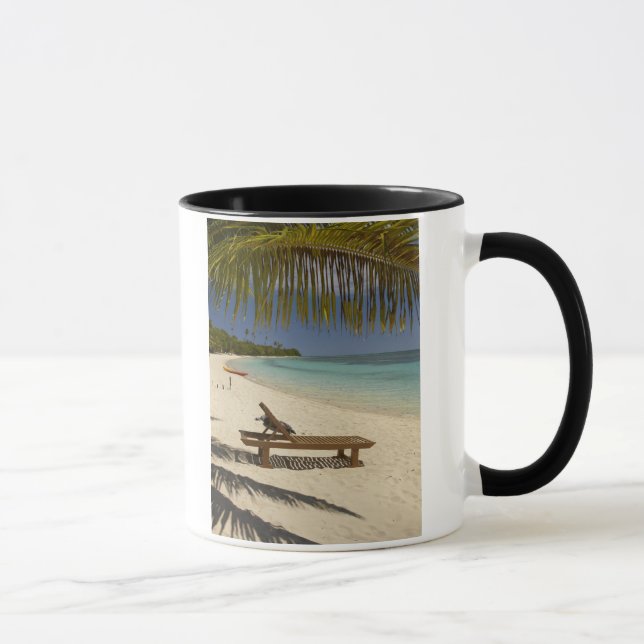 Mug Plage, palmiers et transats (Droite)