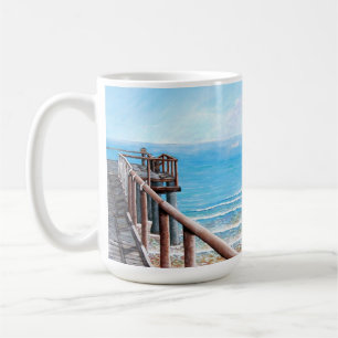 Mug Plage Peinture Jetée en bois Océan