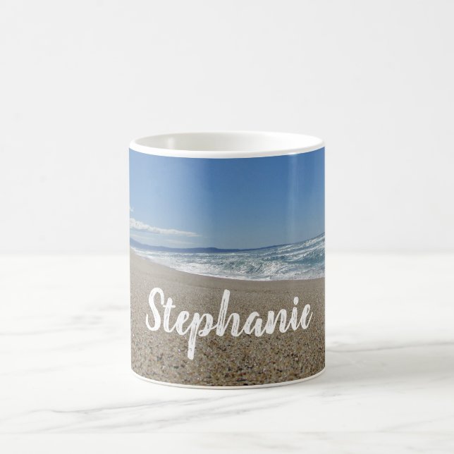 Mug Plage Photo Blue Sky Surf Sand Pacific Ocean Coast (Centre)