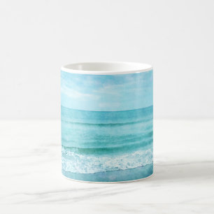 Mug Plage Retro - Océan côtier Couleur d'eau bleue T