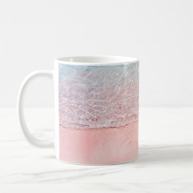Mug Plage rose et vague (Gauche)