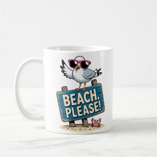 Mug Plage s'il vous plaît Arrière - plan blanc Funny S