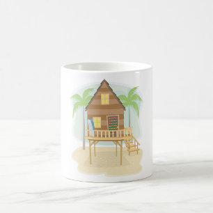 Mug Plage tropicale Planches de surf et palmiers