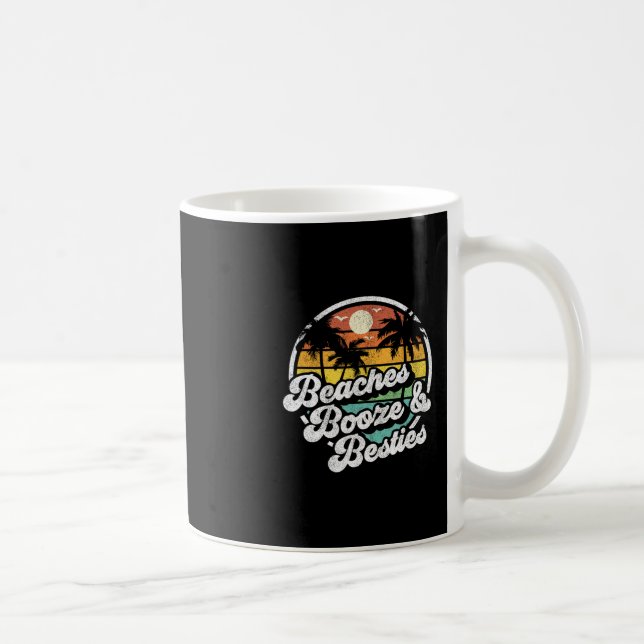 Mug Plages Alcool Et Meilleures Amies Drôle Rétro 70s  (Droite)