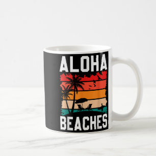 Mug Plages d'Aloha Retro Beach Vacances Été Citation W