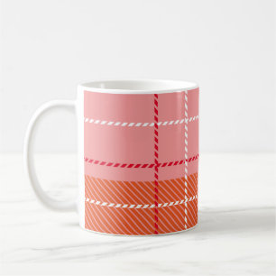 Mug Plaid À damiers Motif en tissu rose, pâle ou