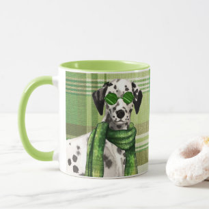 Mug Plaid avec un chien de Noël dalmate