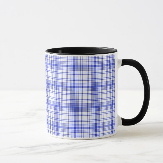 Mug Plaid blanc bleu 2 (Droite)