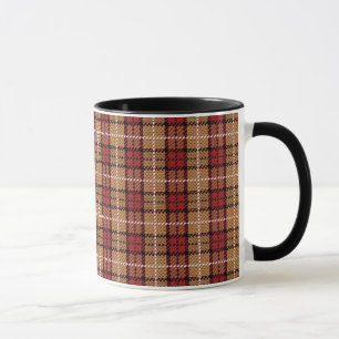 Mug Plaid de pixel en rouge et or