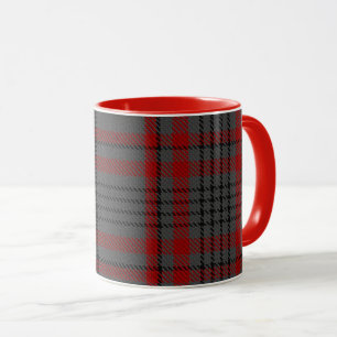 Mug Plaid de tartan géant noir rouge gris de Taupe
