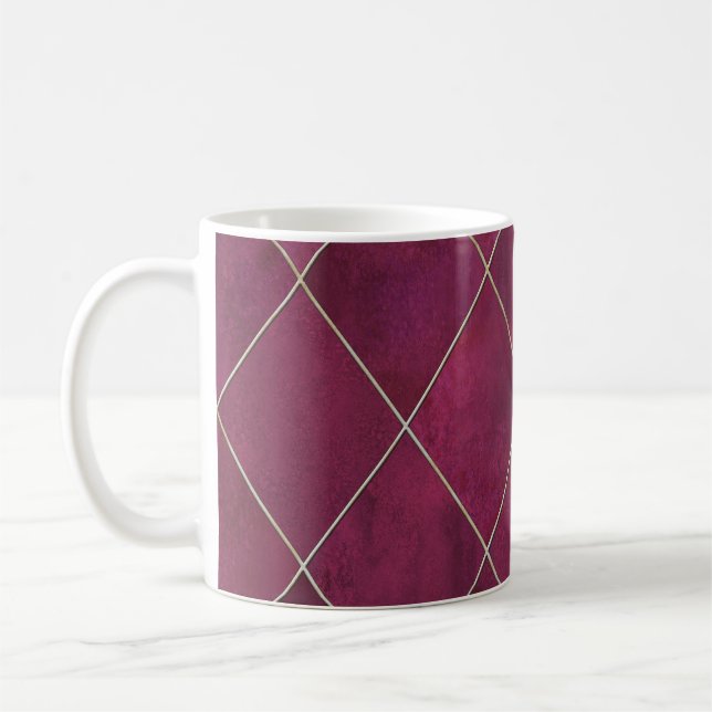 Mug Plaid géométrique Jacquard : or aquarelle (Gauche)