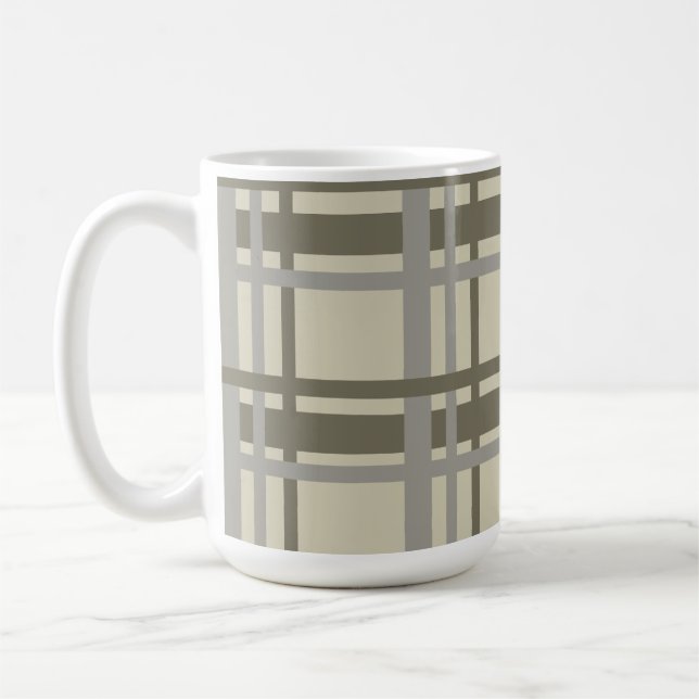 Mug Plaid gris et crème (Gauche)