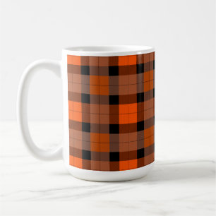 Mug Plaid noir orange d'automne